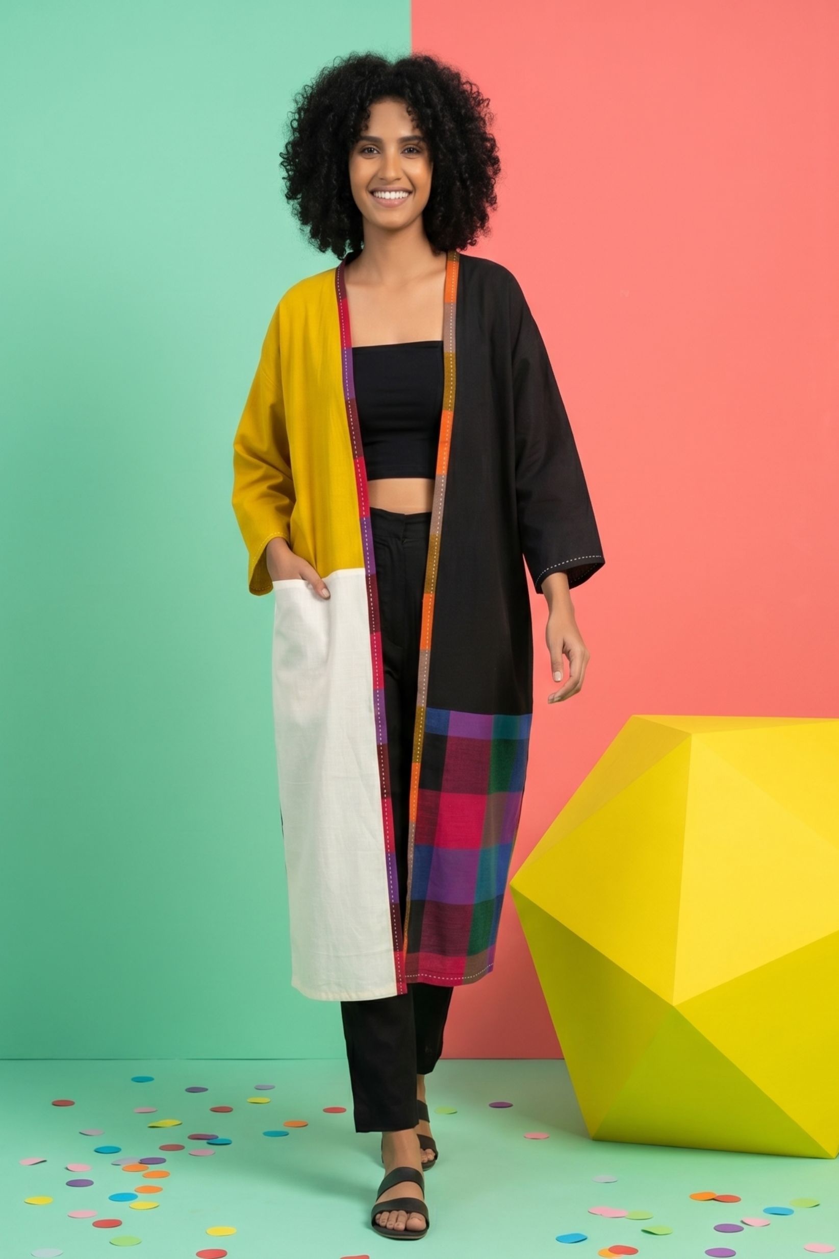 Mismatch Made Perfect  Long Shrug  (Oversized Fit)