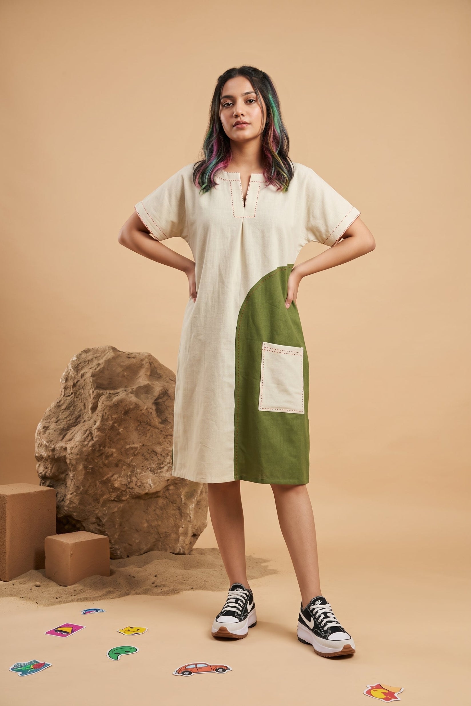 Olive Whisper Dress